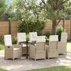 VidaXL Garden Dining Set 7 Pcs Beige Polyrattan, Garden and Patio Set, Modern, Rattan 3380285