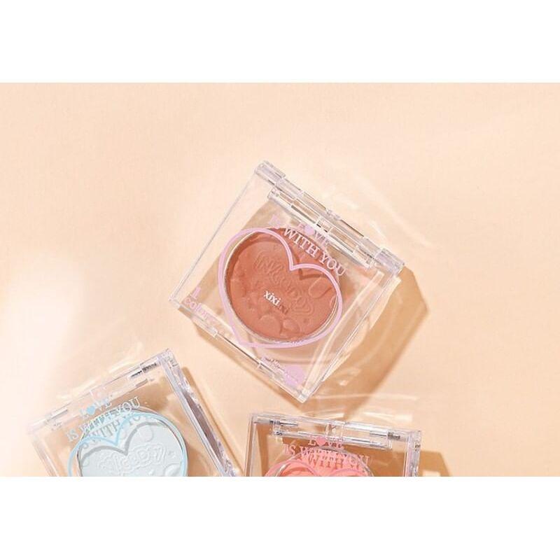 xixi - Peach Heart Monochrome Cheek Blusher - 1-3