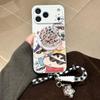 Чехол для iPhone 17/16 Pro Max с текстурой кожи и мультяшным персонажем Син-тян, с магнитной серебристой кромкой