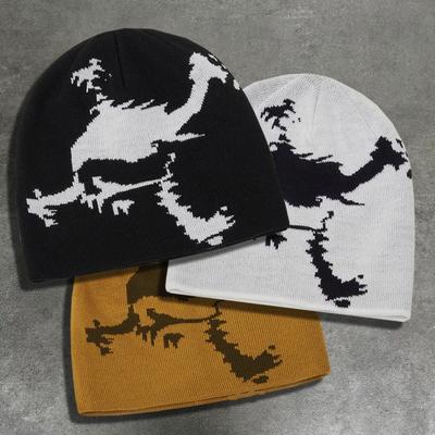 Вязаная теплая шапка-жаккард для пар на осень и зиму Y2K для мужчин и женщин