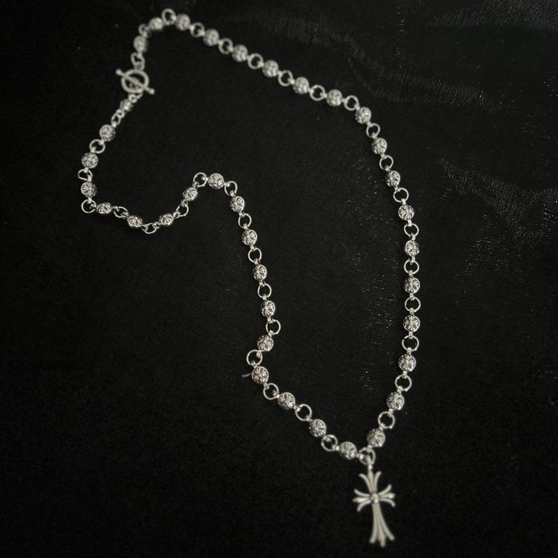 Vintage cross necklace, male street hip-hop trendy brand cross pendant necklace handmade chain, couple accessories