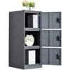 MECOLOR Vertical Single Tier Small Locker with Padlock Latche 2 or 3 Compartment Storage for Employee,Home,Office,School,Kids