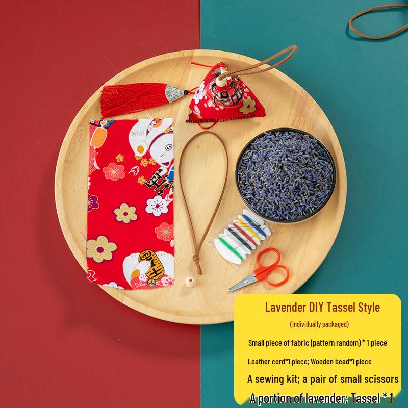 Handmade Dragon Boat Festival Sachets: Lavender & Mugwort Mosquito Repellent in Ancient Hanfu Style for Kids