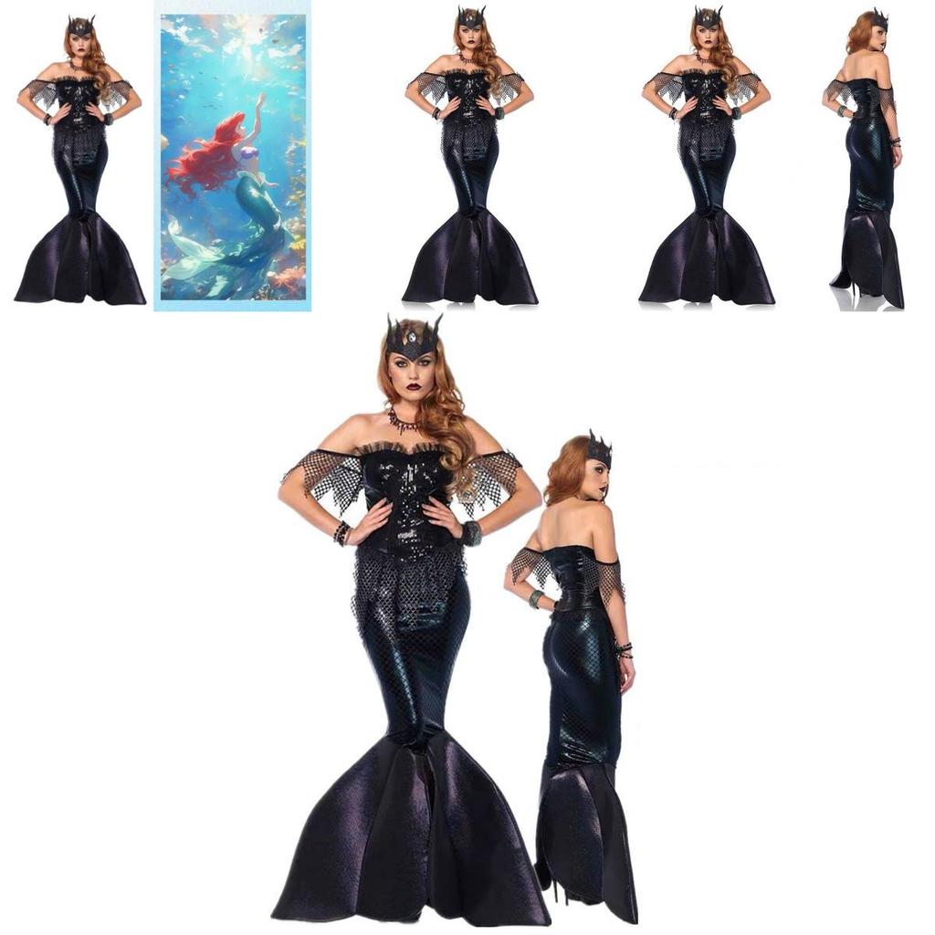 Костюм принцессы-русалки с длинным платьем на тему горячего фильма для сценического выступления и ролевой игры