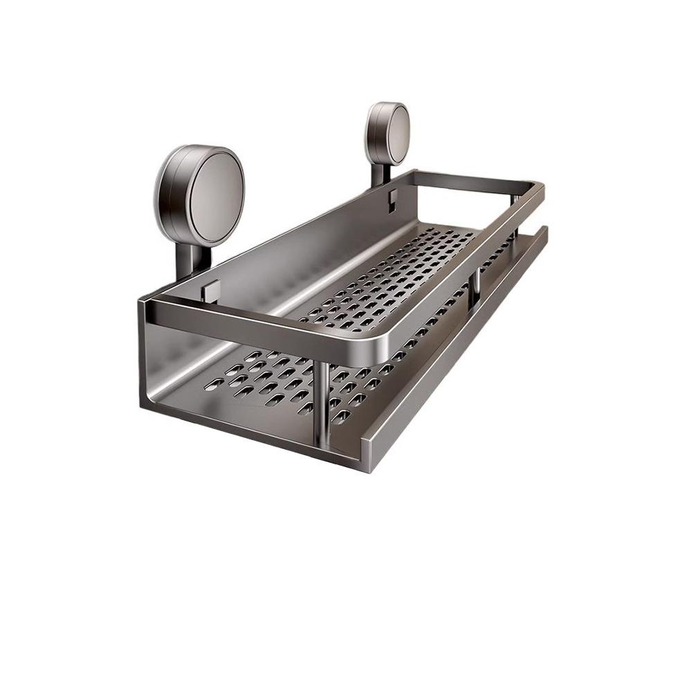 Aluminum Wall Shampoo Holder Suction Cup Shower Organizer Shelf Multifunctional Kitchen Organizer