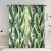 Tropical Leaves Curtains For Living Room Luxury Summer Palm Tree Banana Leaf Window Curtain High Shading (70 %-90 %)2 Panels