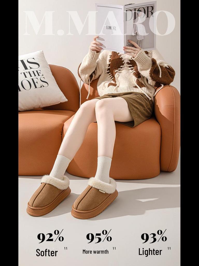 Зимние плюшевые тапочки Rogue Rabbit - нескользящие хлопковые тапочки с толстой подошвой для дома и улицы для женщин и мужчин