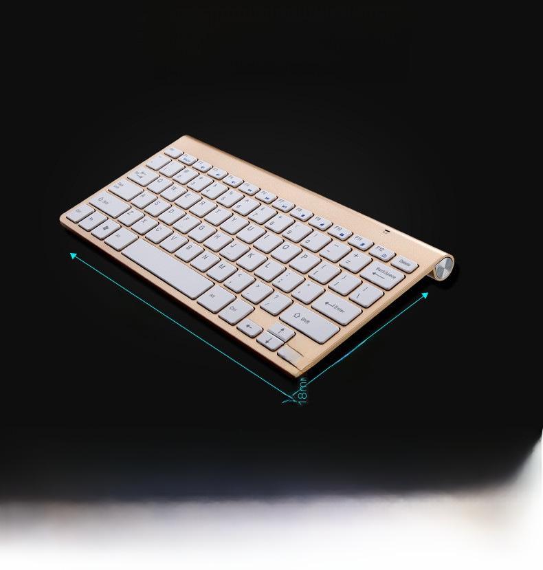 Ультратонкий комплект беспроводной клавиатуры и мыши 2.4G для Smart TV — бесшумный и беззвучный