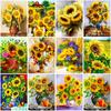 5D Diamond Painting Sunflower Cross Stitch Scenery Diamond Mosaic Embroidery Full Round Square Rhinestone Accessories Home Decor