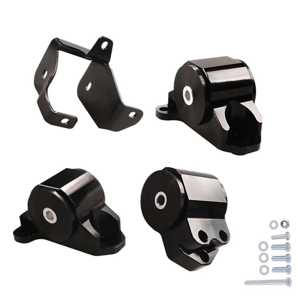 Black 3 Bolts Engine Motor Mount Bracket kit For Honda Civic EK B16 B18 B20 B & D Series 96-00 Aluminum  BILEET