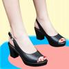 Fashion High Heel Sandals Female Summer Fish Mouth Open Toe Ladies Soft Leather Sandalias Platform Non-slip Zapatos Mujer Heels Women