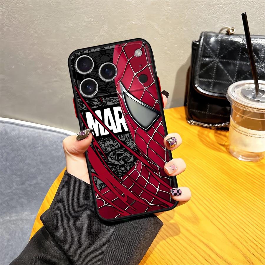 Marvel Spiderman Ironman Back Phone Cover Case for iPhone 17 Pro Max XS XR 16 Plus 7 8 SE 13 Mini 14 17e Air 11 12 15