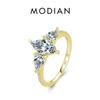 MODIAN 925 Sterling Silver High Quality Luxury Sparkling Zirconia Finger Ring For Women Classic Wedding Engagement Jewelry