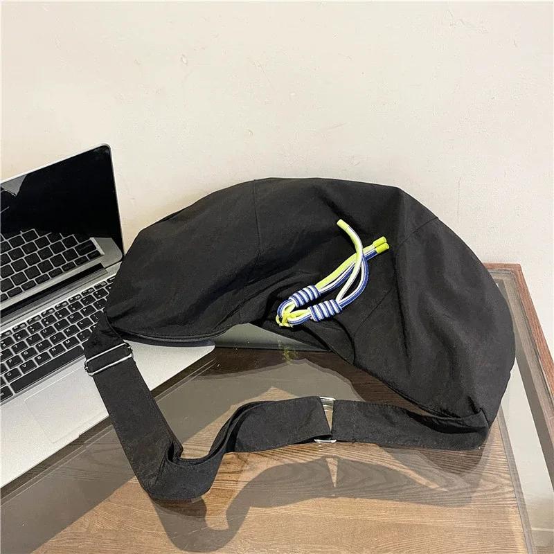 Простая и элегантная однотонная нейлоновая сумка через плечо, новая сумка через плечо с мягкой молнией, многофункциональная сумка для поездок на работу