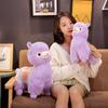 3550Cm Stuffed Saddle Alpaca Doll Plush Toy Purple Pink White Sheep Fuzzy Standing Grassland Cartoon Animal Gift