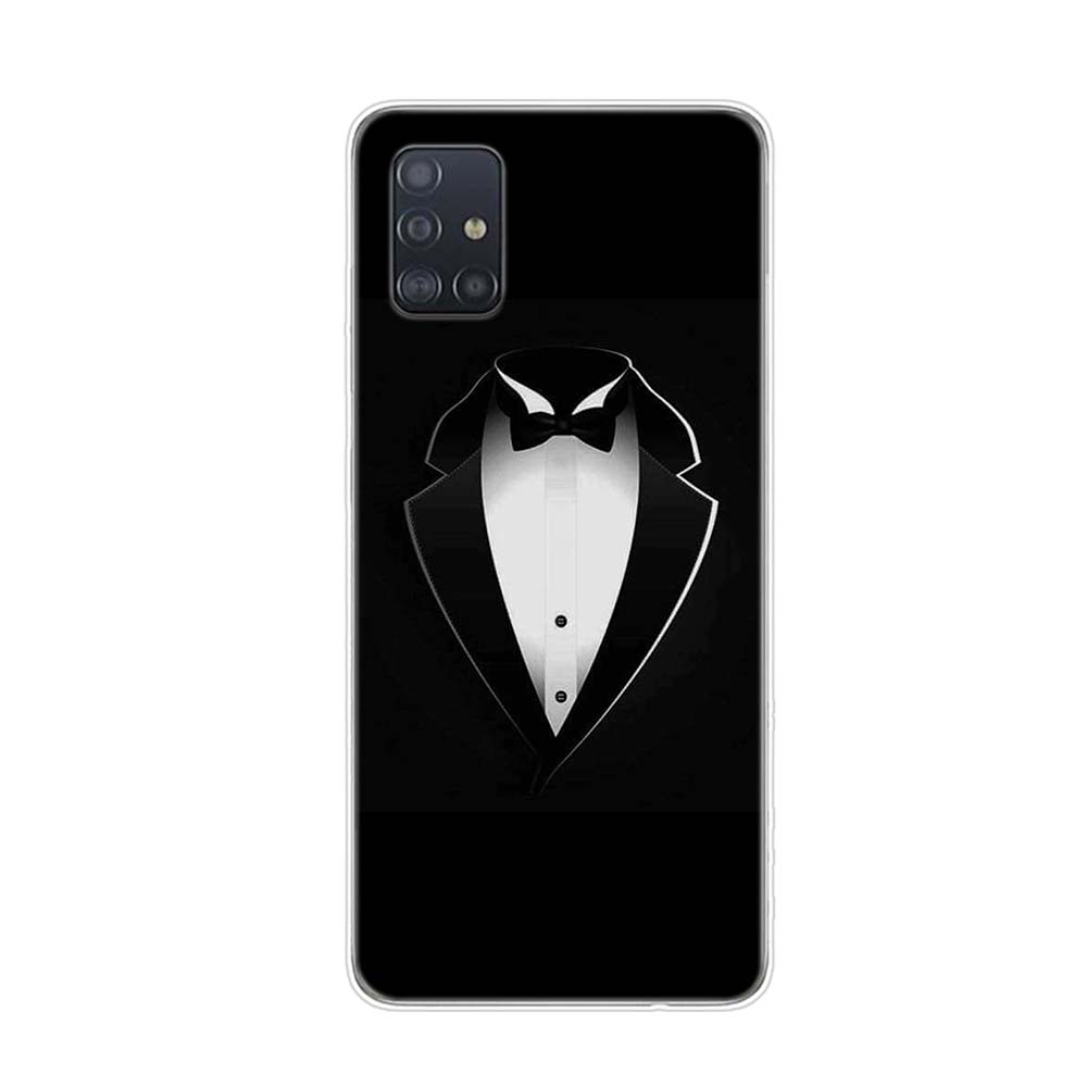 Мужской костюм рубашка галстук для Samsung Galaxy A01 A11 A12 A22 A21S A31 A41 A42 A51 A71 A32 A52 A72 A02S мягкий чехол для телефона