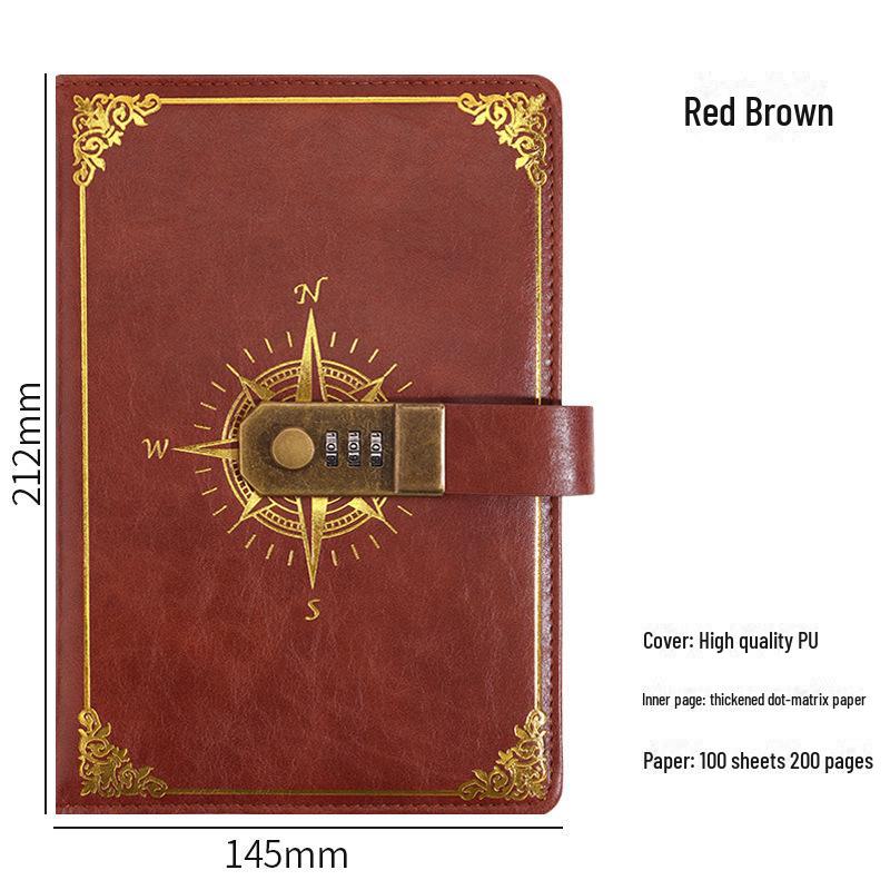 Подарочный набор из ретро-блокнота с паролем формата А5: Ежедневник деловых встреч в офисе с возможностью настраиваемого логотипа.