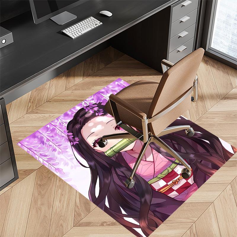 Demon Slayer Nezuko Printed Absorbent Washable Carpet, Non-Slip Bathroom Mats, Kitchen Rugs, Yoga Mat,Living Room Entrance, Camping Picnic Rugs