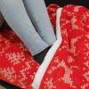 Plaid - Holly - 125 x 150 cm - Flanelle - Poche pour pieds - Rouge