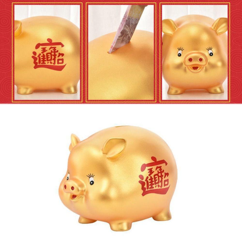 Gold Red Pig Coin Jar Zodiac Horse Coin Saving Box Cartoon Piggy Bank  Festive Occasions