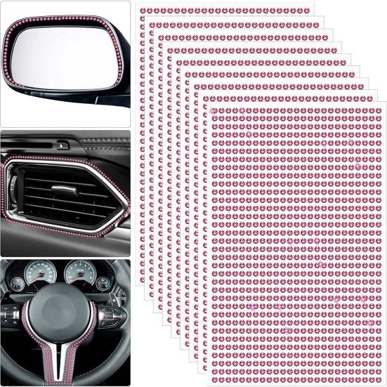 4MM Car Rhinestone Sticker Self-adhesive Sparkling Bling Multi-functional Handmade Craft Auto Body DIY Decoration Decal Automobile Supplies
