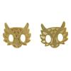 [Q6181] - Золотые серьги ручной работы "Сова" - 12х11 мм