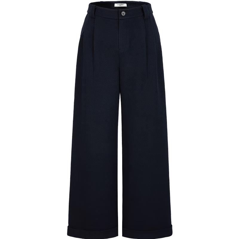 Jiu Zi Anna Co. Women's Loose Fit Pleated Straight-Leg Casual Pants