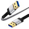 Удлинительный кабель USB 3.0 типа AA, кабель 1,8 м 3.0, высокоскоростная передача данных 5 Гбит/с, тип A-тип A, штекер-штекер, оснащен позолоченным разъемом, высокая прочность