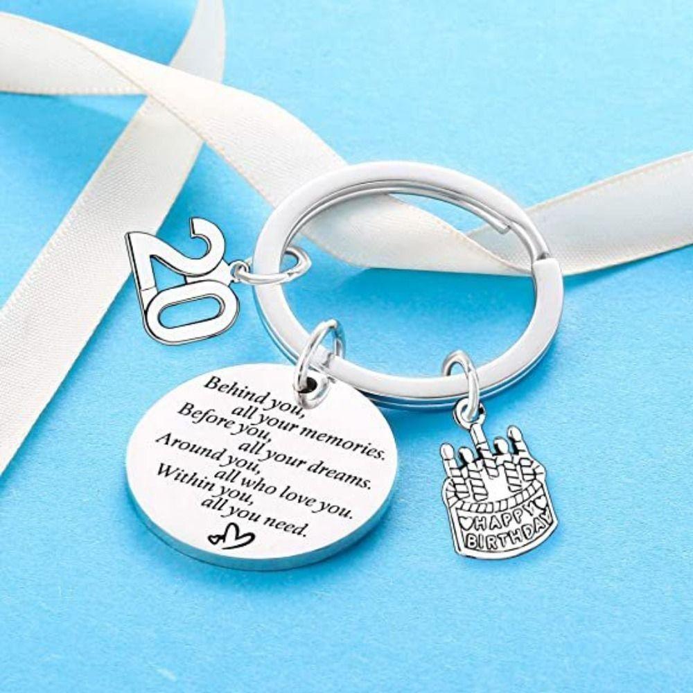 Подвеска в виде торта из нержавеющей стали брелок для ключей на день рождения подарок на день рождения брелок ювелирные изделия