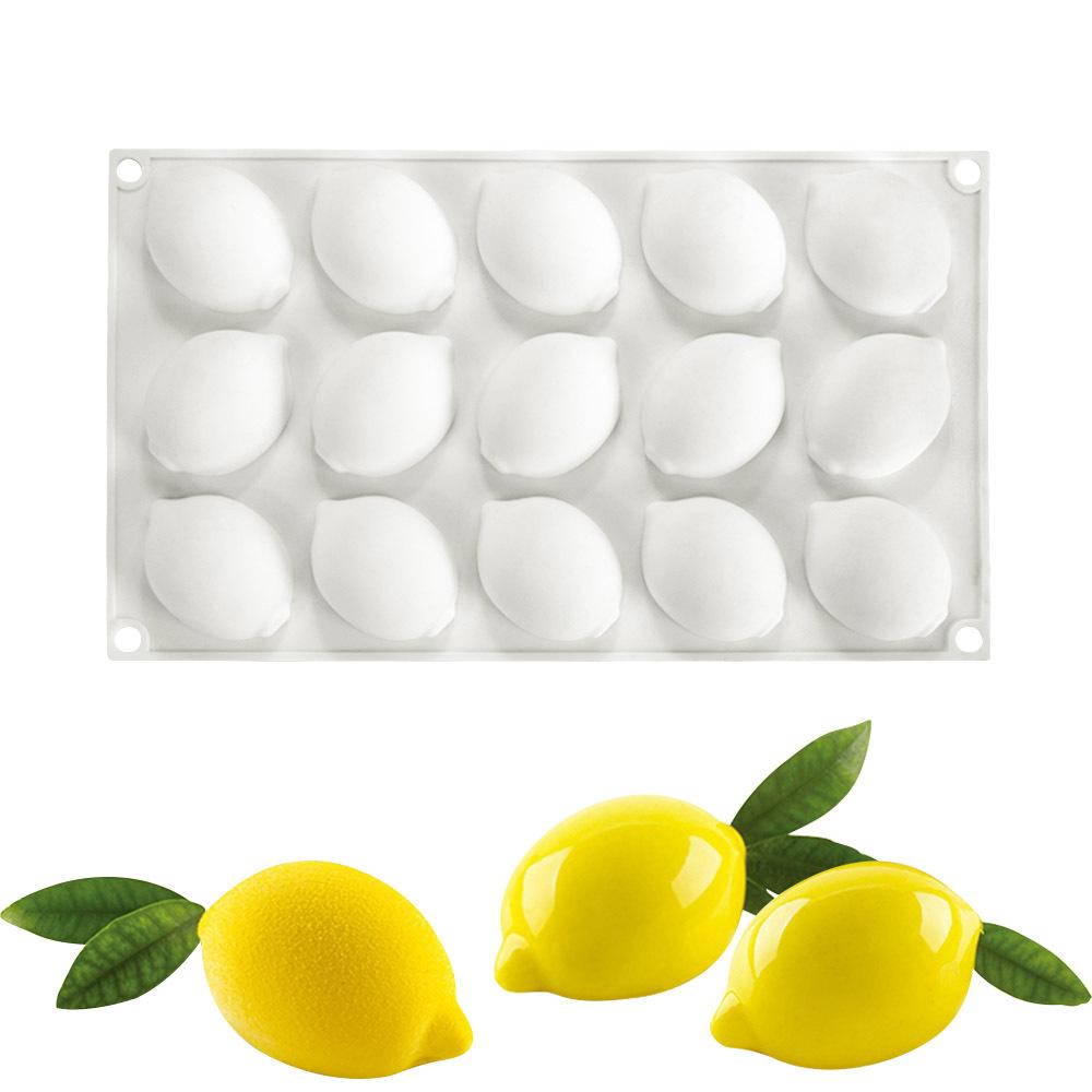 15-Cavity Lemon Silicone Mold - Football Shape for Mousse Cake Ice Cream Jelly Chocolate Fondant DIY