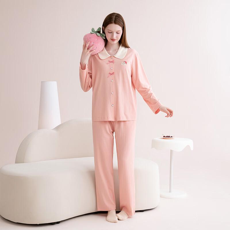 Fenteng Women's Soft Cotton Long-Sleeve Pajama Set