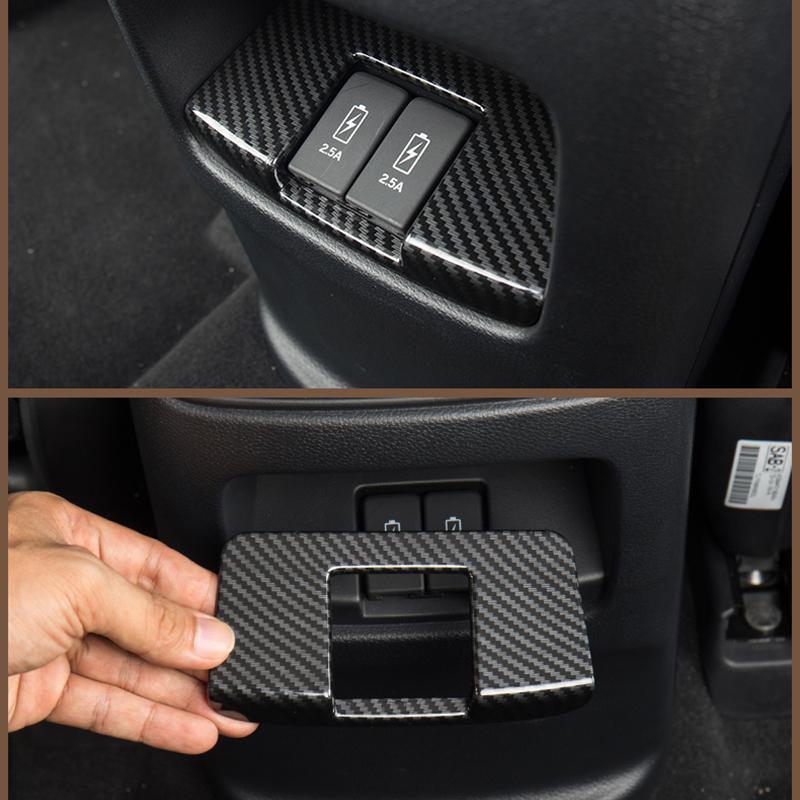 ABS карбоновый задний подлокотник автомобиля, вентиляционное отверстие, рамка, накладки для Honda crv CR-V 2017 2018 2022, аксессуары авто