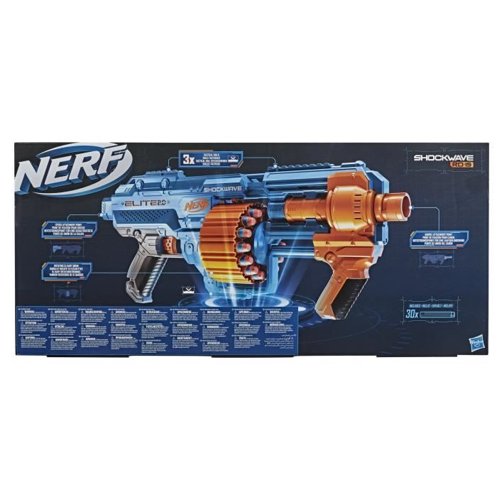 Бластер NERF Elite 2.0 Shockwave RD-15 - 30 стрел в комплекте - настраиваемый
