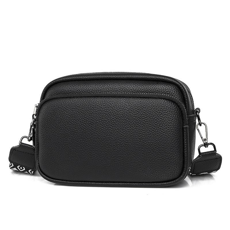 Genuine Leather Women's Bag Fashionable and Niche Single-shoulder Crossbody Bag Cowhide Small Square Bag