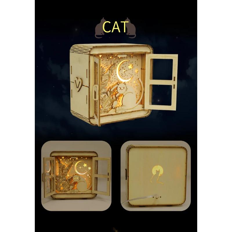 3D Деревянный пазл Ночной светильник, Деревянные пазлы для взрослых, Прикроватная лампа, DIY 3D Деревянные пазлы Светодиодная лампа, Креативные подарки для семьи и друзей