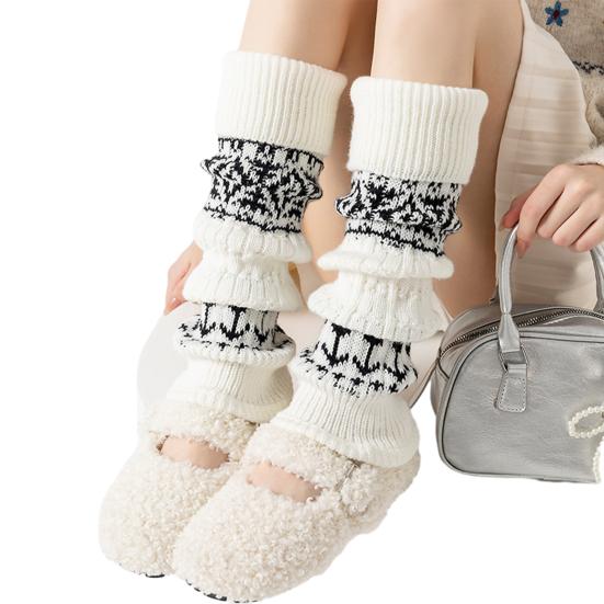 Вязаные гетры женские ретро богемные гетры зимние чехлы для обуви манжеты для сапог для вечеринок свиданий уличной одежды