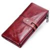 CONTACT'S Genuine Leather Long Wallet For Women Luxury Designer Card Holders Money Clips Coin Purses Female Bags