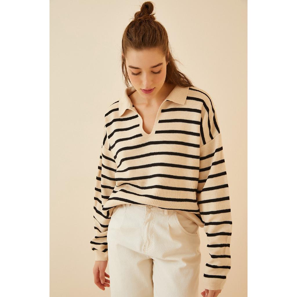 Women's Polo Neck Knitwear Sweater Us00293