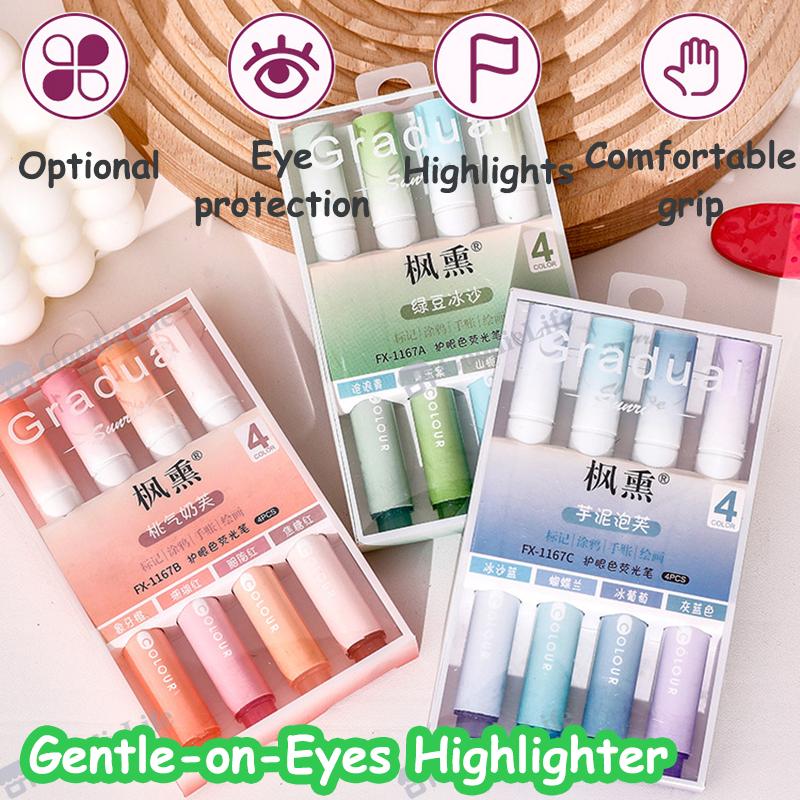 Набор пастельных хайлайтеров Моранди Студенческие цветные маркеры Большая емкость Защита глаз Флуоресцентные ручки