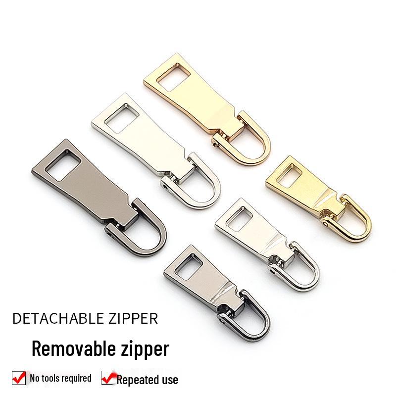 Size 3/5 Detachable Metal Zipper Pull Tab Accessory for Bags and Clothing Replacement