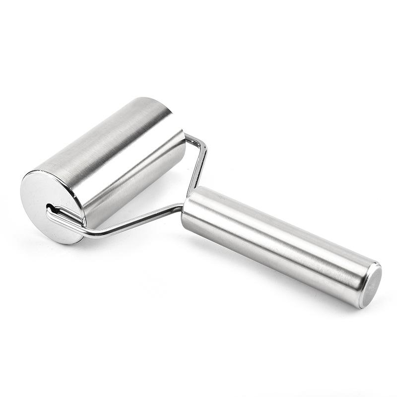 Скалка из нержавеющей стали для выпечки пиццы, помадки, пекарей, металлический кухонный инструмент для выпечки теста, пиццы, булочек, приготовленных на пару, скалка