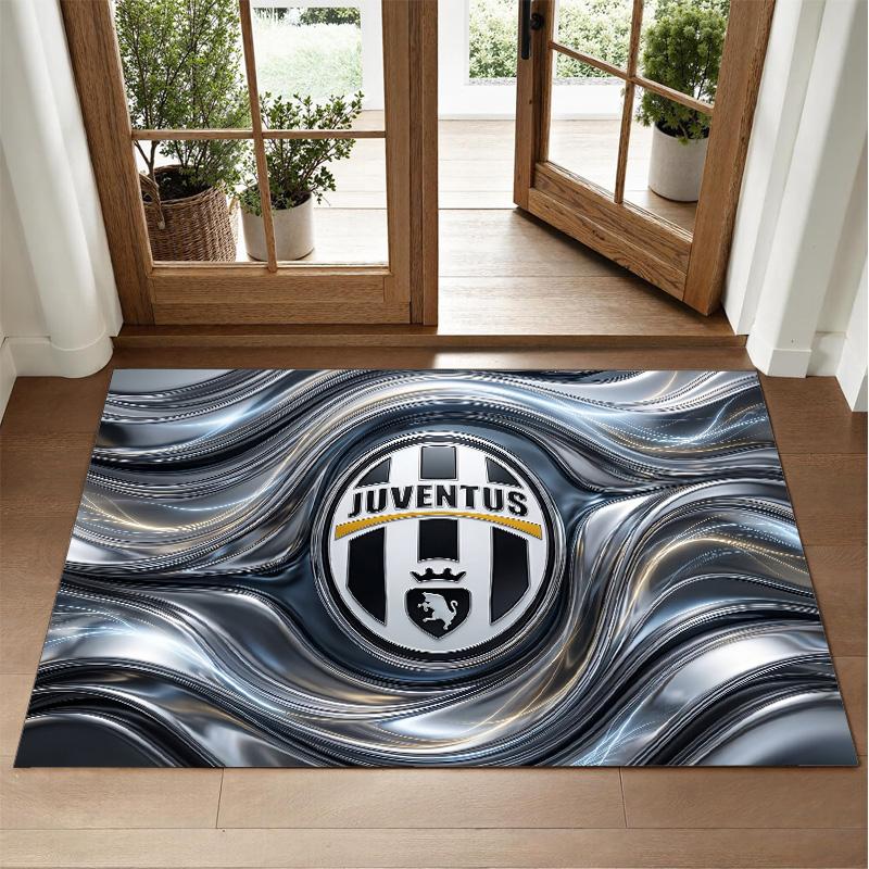 Juventus FC Design Crystal Velvet Rug Soft Decorative Mat for Bedroom Entrance
