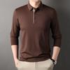 Pique Cotton POLO Shirt Men's Business Fashion Long-sleeved Spring and Autumn New Loose Breathable Fashion Lapel T-shirt for Men