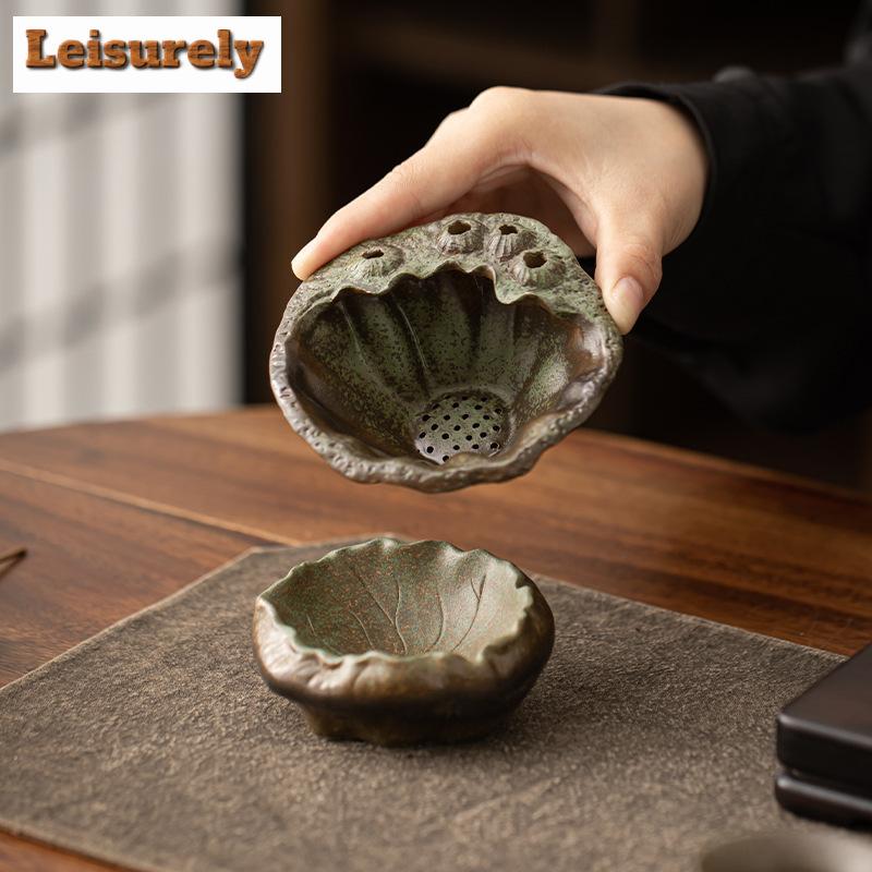 Китайский керамический заварник для чая Kiln Change Cyan, ситечко для чая Zen, бытовая техника для приготовления чая, чайный фильтр, коллекция чайных сервизов