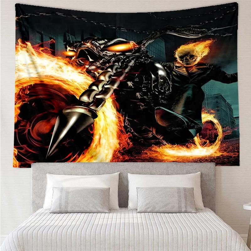 Rider On Fire Tapestry, Unique Design Tapestry, Wall Decor for Bedroom,Livingroom, Playroom,Heartwarming Fan Holiday Gifts