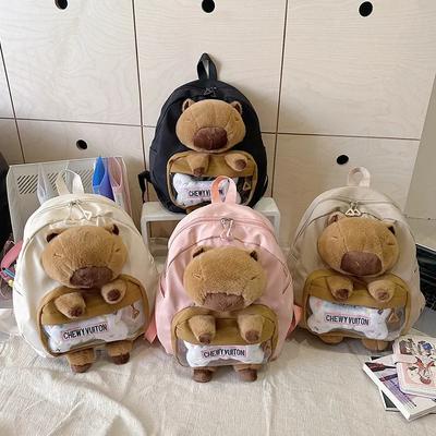 Рюкзак Kawai Capybara, женский, большой вместительный, с мультяшным забавным рисунком, мягкий, для девушек, с анимацией, студенческий, легкий, для любви.