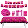 Pre-Sale Rose Red Graduation Season Paper Plate Set, Flag Tablecloth, Knife, Fork And Spoon, Disposable Party Arrangement Supplies