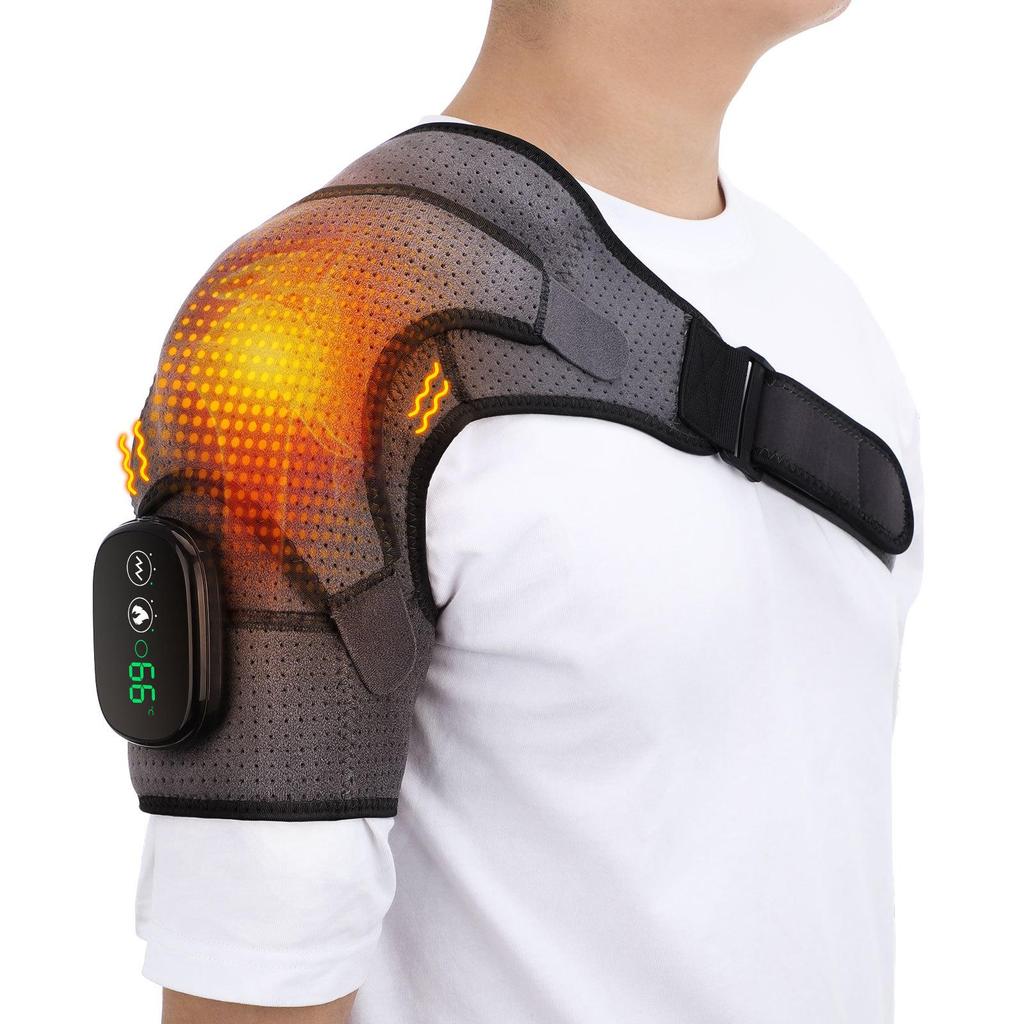 Electric Heated Vibration Massage Shoulder Pad Shoulder Support Belt Joint Pain Relief Shoulder Physiotherapy Massager