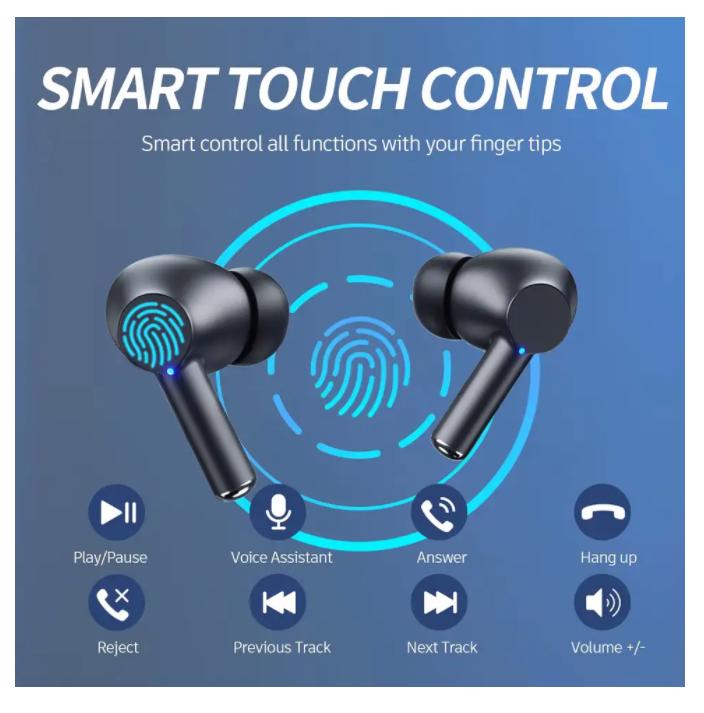 2025Беспроводные наушники Bluetooth 5.3 Наушники 60 часов воспроизведения Светодиодный дисплей питания Вкладыши Микрофон Шумоподавление Стереозвук Наушники