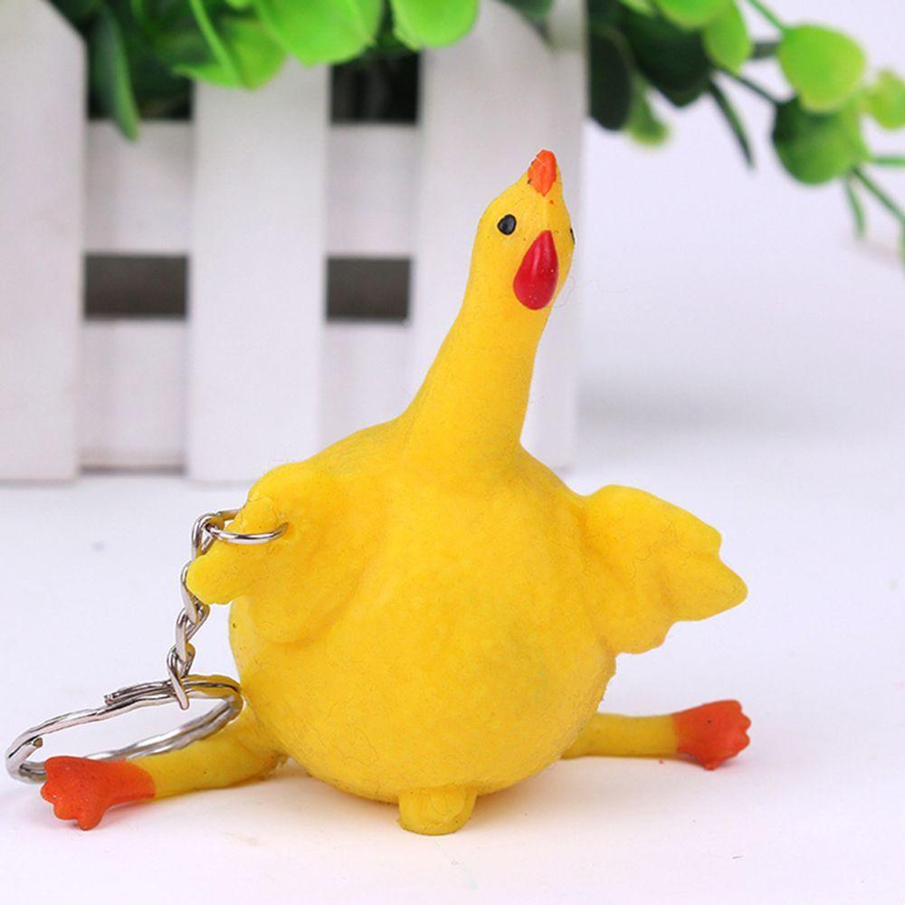 Squeeze Eggs Pranks Halloween Gift Tricky Hens Novelty Vent Toys Keychain Funny Chickens Lay Eggs